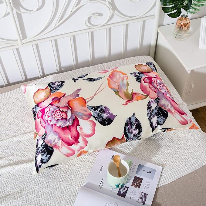 SLPBABY Silk Pillowcase for Hair and Skin with Hidden Zipper Print (Standard(20''x26''), Pattern20)