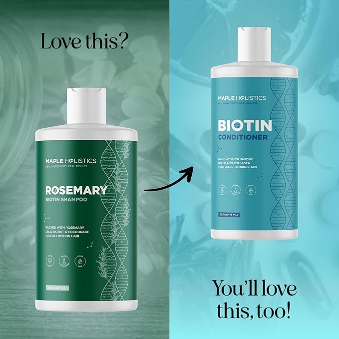 Volumizing Biotin and Rosemary Shampoo - Vegan Rosemary Biotin Shampoo for Thinning Hair for Women and Men with Nourishing B Vitamins & Tea Tree Oil - Paraben Silicone & Sulfate Free (16 Fl Oz)