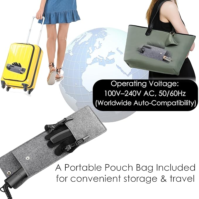 NITION Ceramic Tourmaline Hair Straighteners LCD Flat Iron MCH 10s Fast Heating Up. 1" Smooth 3D Floating Plate Healthy Straightening Tools. Travel Pouch Bag. Dual Voltage. Luxury Gift Box. Black