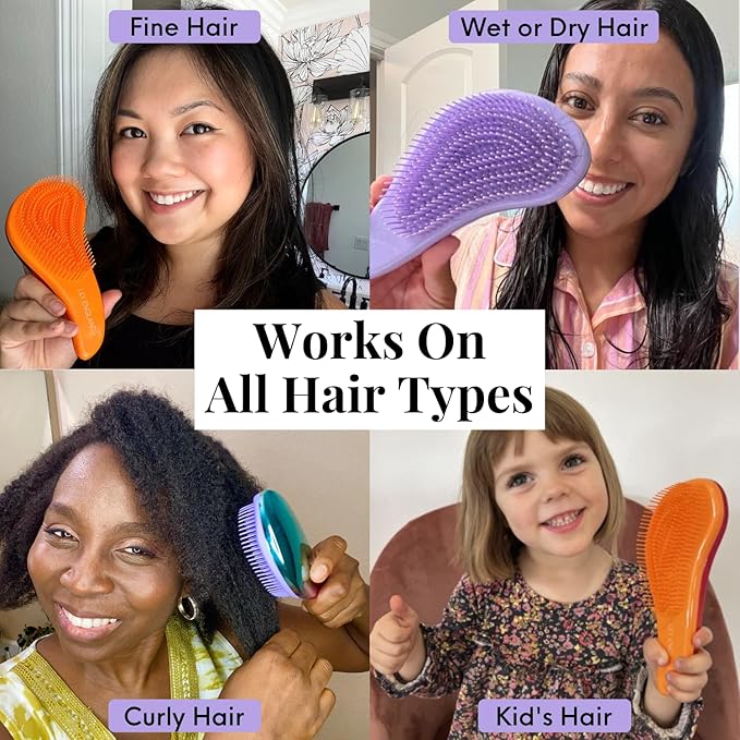 Detangling Brush for Women with Flexible Bristles and Mom Birthday Gift Set - 7-Piece Luxury Spa Gift Kit with Brush & Eye Mask