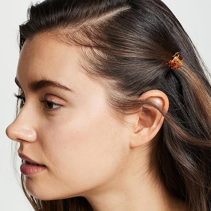 Cobahom 120PCS Mini Claw Hair Clips, 0.39 Inch/1cm Claw Clips for Hair, No-Slip Plastic Small Jaw Clips for Fine Thin Hair, Micro Hair Clips for Women Girls, Brown