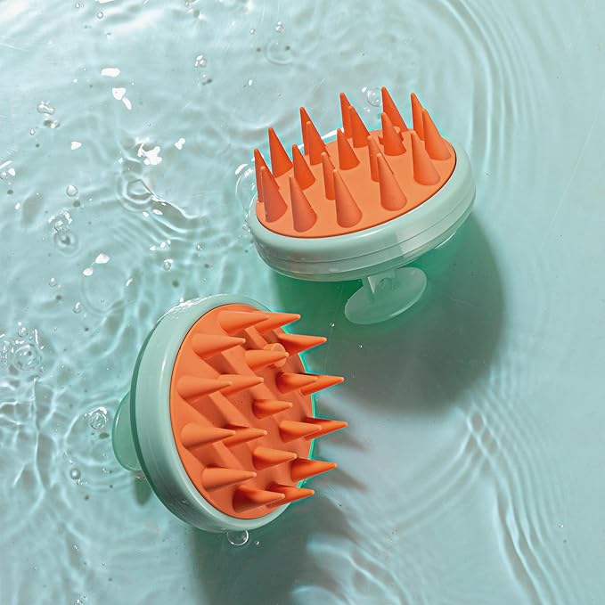 Nature Spell Shampoo Dispensing Scalp Massager, Soft Silicone Brush, Suitable for All Hair Types, Waterproof & Easy to Clean