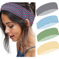4pcs Striped Headbands for Women Wide Head Bands for Women's Hair Non Slip Wraps Elastic Stretchy Fashion Bandanas Workout Yoga Cute Hair Bands for Women's Hair Accessories