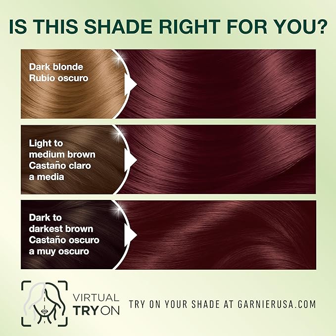 Garnier Hair Color Nutrisse Nourishing Creme, 56 Rich Auburn (Sangria) Permanent Hair Dye, 2 Count (Packaging May Vary)