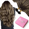 YoungSee U Tip Hair Extensions Human Hair Dark Brown Ombre Ash Blonde Utip Hair Extensions Real Human Hair Balayage 20In 1g/s 50g