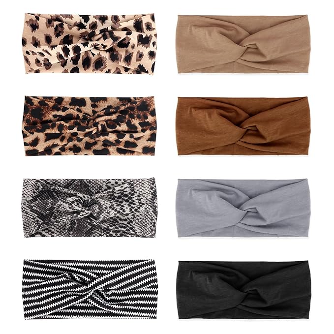 Elastic Knotted Headbands for Women Criss Cross Head Bands for Women's Hair Non Slip Boho Wrap Twisted Hair Accessories