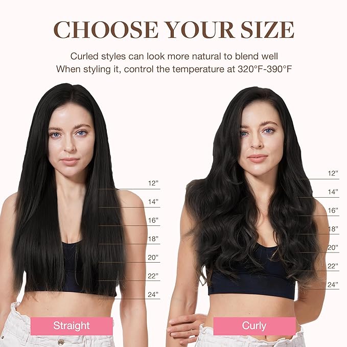 GOO GOO Clip in Hair Extensions Real Human Hair, Remy Human Hair Extensions Clip ins for Women, Natural Human Hair, 18inch 120g 7Pcs, 1B Natural black