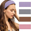 4pcs Headbands for Women Striped Wide Head Bands for Women's Hair Non Slip Wraps Elastic Stretchy Fashion Bandanas Workout Yoga Running Hair Bands for Women's Hair Accessories