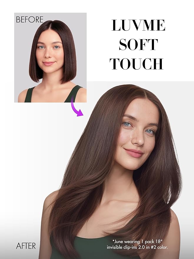 LUVME Invisible Clip in Hair Extensions Real Human Hair, 18 inch 110g 6Pcs, Natural Remy Human Hair Extensions Clip ins for Women, Natural Human Hair Silky Straight Highlight No.2