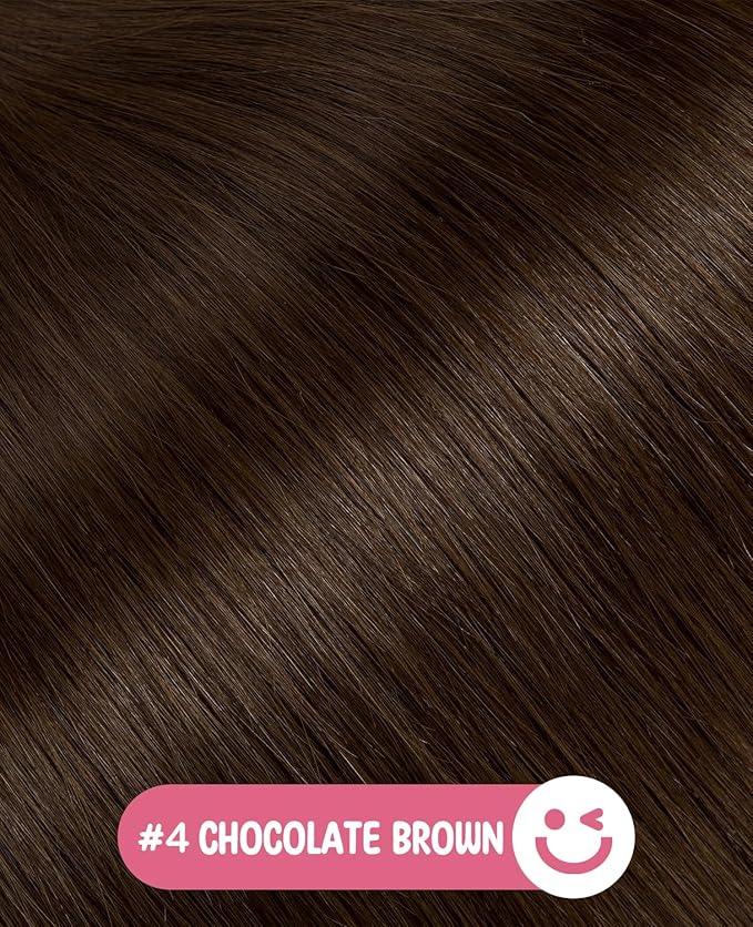 Youngsmile Invisible Tape in Hair Extensions Injection Human Hair Extensions #4 Chocolate Brown 18 Inch Injected Hair Tape in Extensions 20pcs 40g Straight (#4,18'')