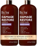 DEL SUR Hair Repair Shampoo and Conditioner Set | 16 fl oz Each | with Camellia Japonica, Amino Acids, Biotin & Argan Oil | Moisturizing Strength & Damage Repair for Dry, Damaged Hair