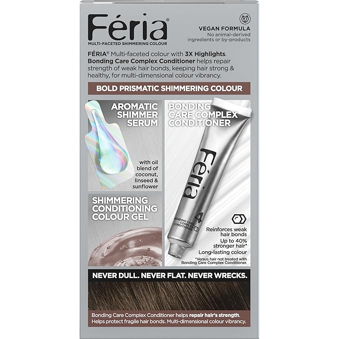L'Oreal Paris Feria Multi-Faceted Shimmering Permanent Hair Color, 40 Espresso, Pack of 1 Hair Dye Kit