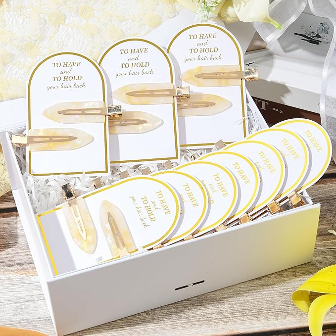 20PCS Bridesmaid Hair Clips No Bend Hair Clips Bridesmaid Hair Accessories Gifts Makeup Creaseless Glitter Hair Clip for Bride Women Girls(20Pcs/10Cards)
