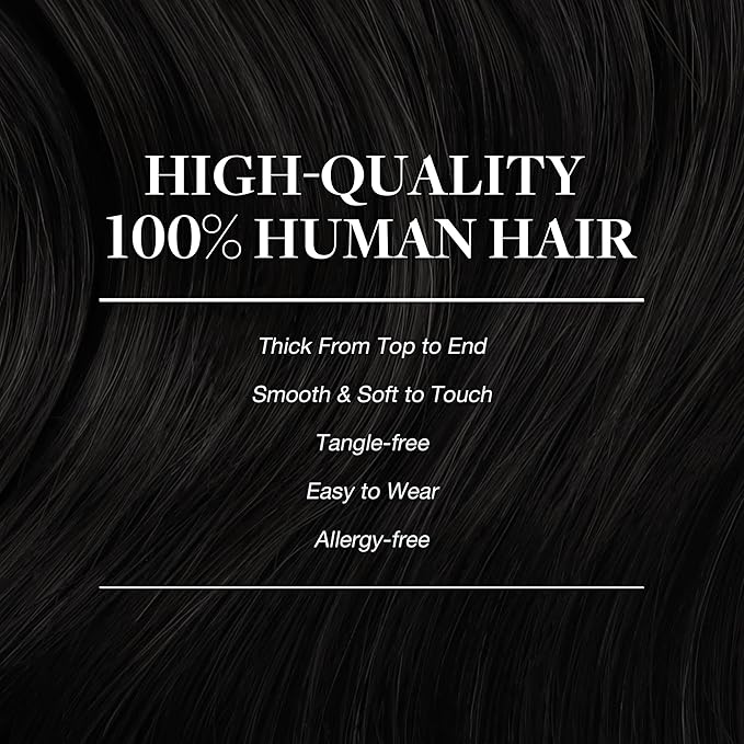 GOO GOO Clip in Hair Extensions Real Human Hair, Remy Human Hair Extensions Clip ins for Women, Natural Human Hair, 18inch 150g 9Pcs, 1 Jet black