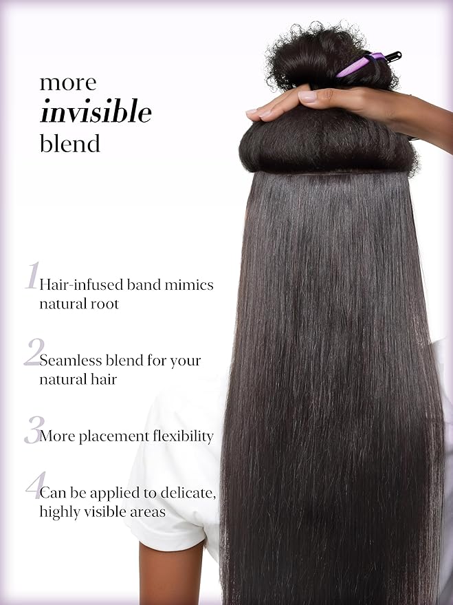 LUVME 0.59mm Zero Trace Invisible Clip in Hair Extensions, Silky Straight 6 Pcs 100g 22 Inch, 100% Real Human Hair Clip Ins, Zero Trace Wide Wefts and Lightweight Silky Volume for Office & Date Night