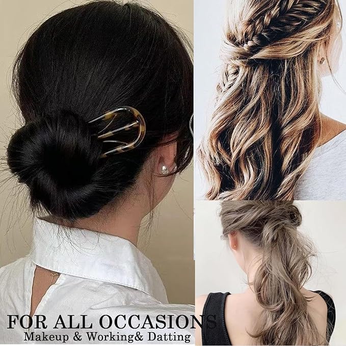 6PCS French Hair Pin for Women,U-Shaped French Pin Flat Hair Clips Hair Styling Pins for Thin Thick Hair,Strong Hold Hair Fork for Buns