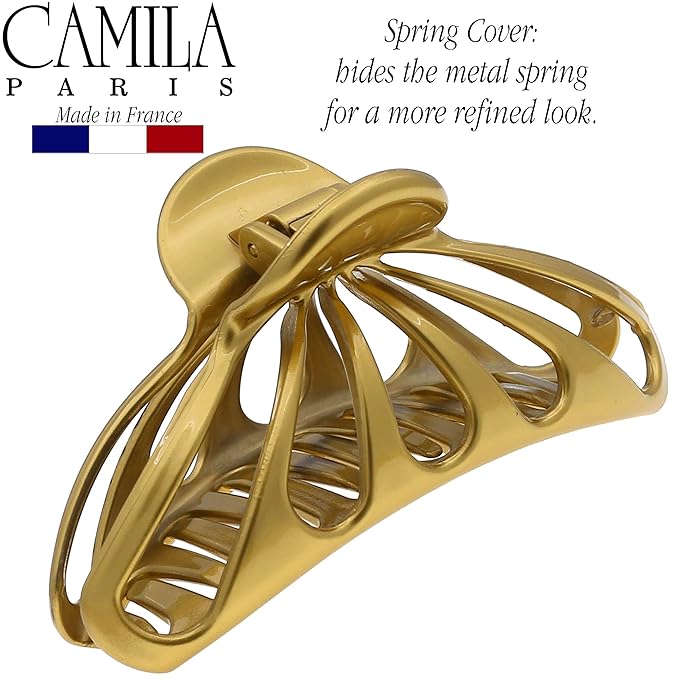 Camila Paris CP3055 2PK French Hair Clip for Women Thick Hair for Long Curly Wavy Hair, Girls Hair Claw Clips Fashion Styling Hair Accessories for Women, Strong Hold No Slip Grip, Made in France