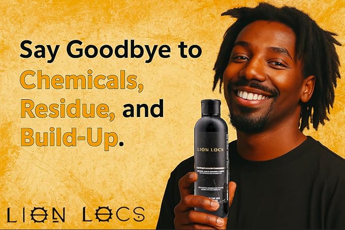 Lion Locs Shampoo and Conditioner for Dreads, Sisterlocks, Locks, & Dreadlocks | Lightweight Vegan Co Wash (8oz)
