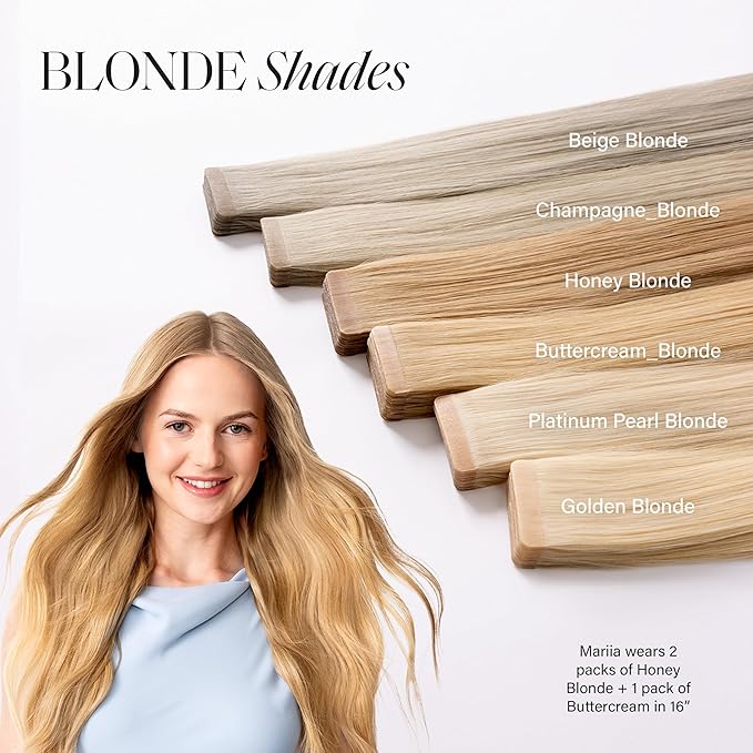 Luxy Tape-In Hair Extension Collection 20", 50g, Golden Blonde, 20 pieces