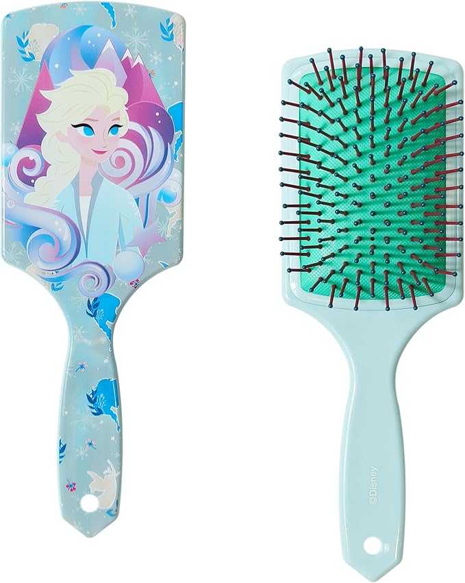 LUV HER Frozen Kids Hair Brush & Spa Headband Set for Girls - Features Elsa - Fun Grooming Kit for Detangling, Styling & Skincare - Soft & Stretchy, One Size, Ages 3+