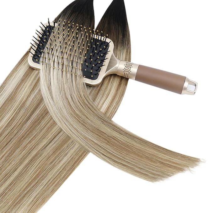 YoungSee U Tip Hair Extensions Human Hair Balayage 20 Inch U Tip Hair Extensions Balayage Blonde with Brown Utip Human Hair Extension Ombre Dark Brown to Blonde Keratin Hair Extension 50s/50g