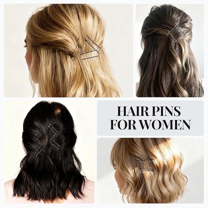 YGDZ 400 Counts Bobby Pins Hair Pins Set for Women, Black 2inch Bobby Pins for Buns, 2.36inch Black U Shaped Hair Pins for Styling, Hair Accessories for Women, Wedding