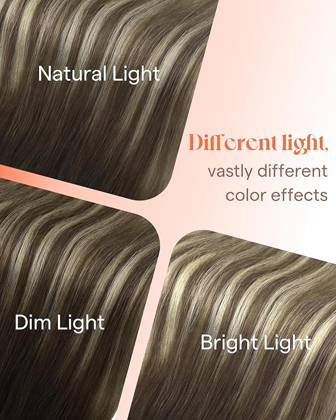 Sunny Hair Tape in Hair Extensions Real Human Hair Invisible Remy Hair Extensions Tape ins for Women Cool Brown Ombre Light Brown Balayage Medium Blonde 20 inch 25G