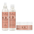 SheaMoisture Kids Extra Moisturizing Detangler, 2-In-1 Curl & Shine Coconut Hibiscus Shampoo & Conditioner, and Curling Butter Cream for Curly Hair 3 Count