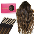 WENNALIFE Tape in Hair Extensions Human Hair, Remy Hair Extensions Straight Human Hair Tape in Extensions Skin Weft Tape Extensions