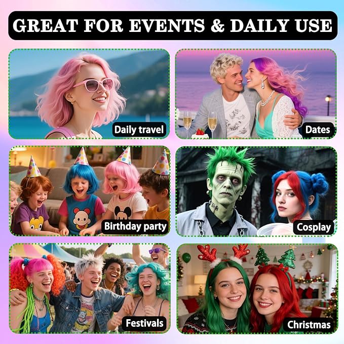 Blue Temporary Hair Color Spray for Kids Women, One-Day Temporary Hair Dye Spray Washable Hair Color Wax Non-Sticky For Cosplay Party DIY, Christmas, Halloween, Crazy Hair Day (Blue)