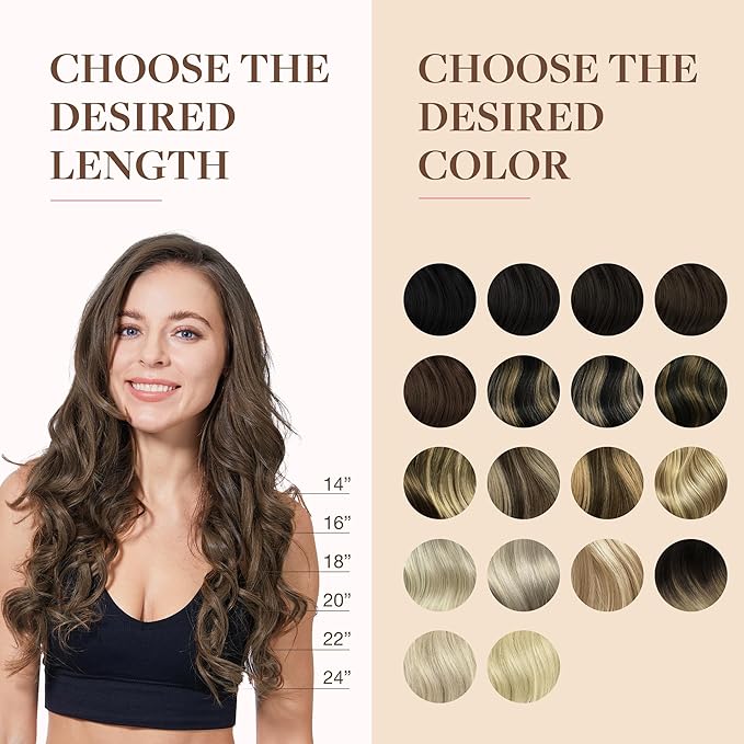 GOO GOO Clip in Hair Extensions Real Human Hair, Remy Human Hair Extensions Clip ins for Women, Natural Human Hair, 24inch 140g 7Pcs, #5 Light Ash Brown