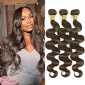 4# Body Wave Bundles Human Hair Chocolate Brown Color Body Wave Bundle 100% Real Human Hair And True To Length 16 18 20 Inch 3 Pcs/Pack