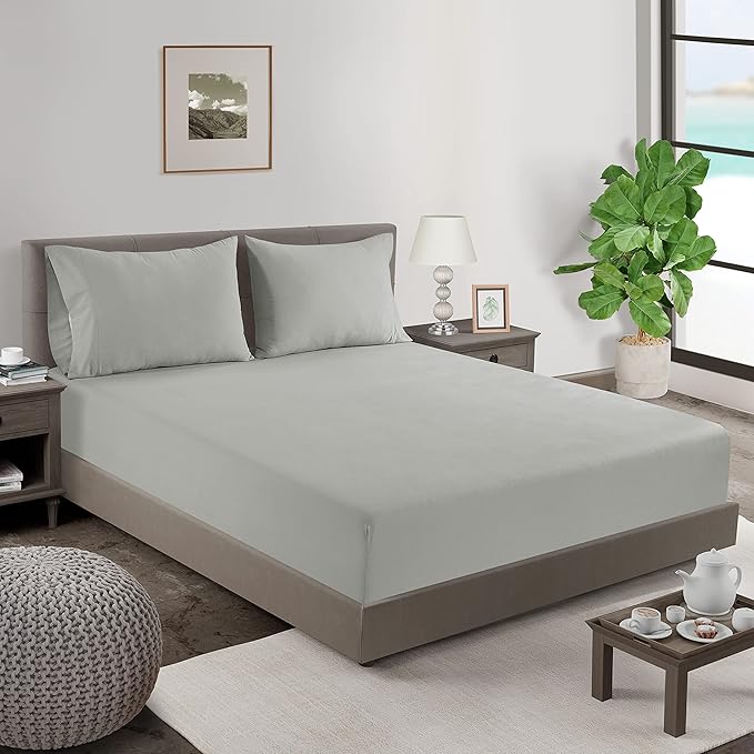 Lane Linen 100% Organic Cotton King Size Pillow Cases Set of 2 (20''x36'') Pillow Cases King Size Certified Organic Cotton Pillowcases King Pillow Case Set of 2 Sage Green Pillow Cases Mineral