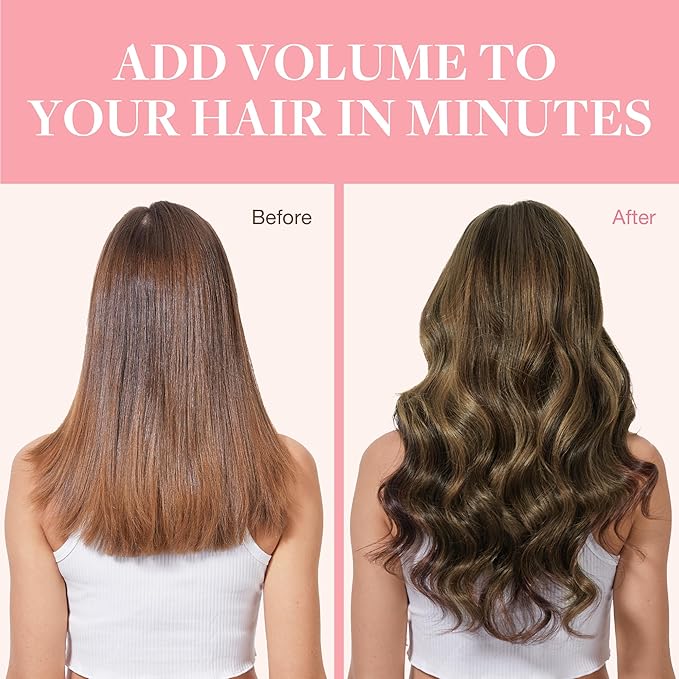 GOO GOO Clip in Hair Extensions Real Human Hair, Remy Human Hair Extensions Clip ins for Women, Natural Human Hair, 20inch 120g 7Pcs, 1D/2C/4E Chocolate Dip Color Melt