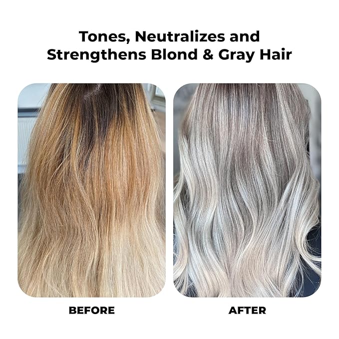 Purple Shampoo for Blonde Hair Women & Men – Blonde & Silver Hair Toning – Sulfate-Free Anti-Brass Purple Shampoo for Blondes, Highlights & Color-Treated Strands – 8oz