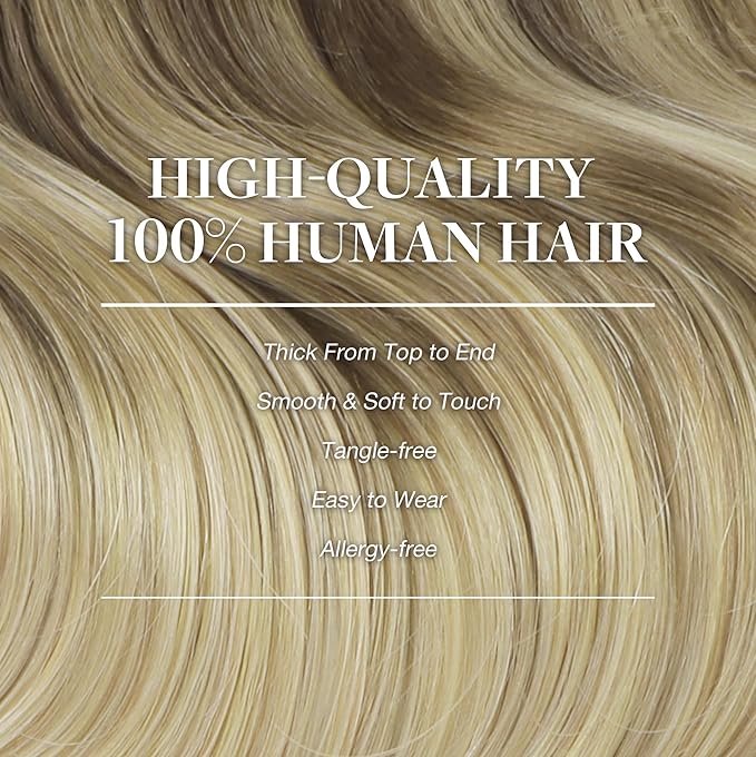 GOO GOO Clip in Hair Extensions Real Human Hair, Remy Human Hair Extensions Clip ins for Women, Natural Human Hair, 24inch 120g 7Pcs, 4/18 Balayage Chocolate Brown Highlighted Dirty Blonde