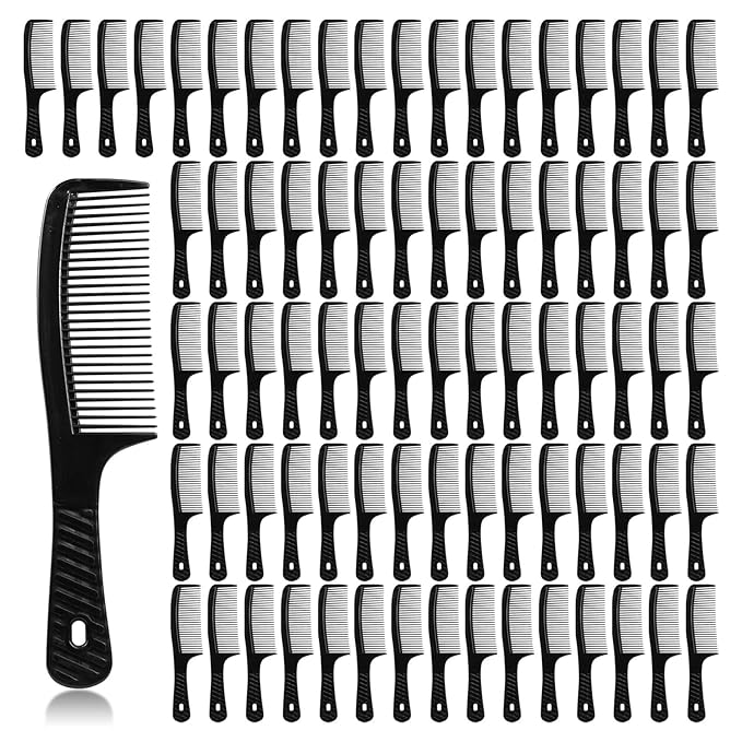 Disposable Combs in Bulk Individually Wrapped Widen Combs Sturdy Hair Combs for Women and Men, Long Handle Fine Combs for Homeless, Hotel,Shelter, Nursing Home,Charity Church Black (8 IN, Count, 30)