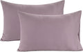 Lane Linen 100% Organic Cotton Pillow Cases Queen Size Set of 2 (20"x26") - Cotton Pillowcases Queen Size - Soft Queen Pillow Cases Set of 2 - Queen Pillowcase Pack of 2 - Lilac