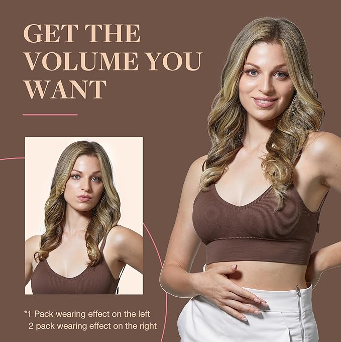 GOO GOO Clip in Hair Extensions Real Human Hair, Remy Human Hair Extensions Clip ins for Women, Natural Human Hair, 16inch 150g 9Pcs, 3/8/613 Balayage Walnut Brown to Ash Brown and Bleach Blonde
