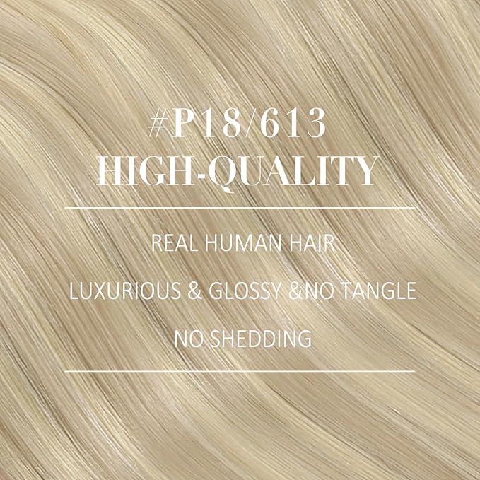 YoungSee Blonde Clip in Hair Extensions Ash Blond Highlight Bleach Blond Human Hair Clip in Extensions Dyable Blonde Real Human Hair Extensions Clip ins for Women 120G 14Inch 7Pcs