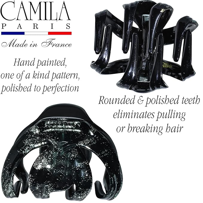 Camila Paris CP3870 French Octopus Hair Clip for Women Thick Hair and Long Curly Wavy Hair, Girls Hair Claw Clips, Styling Claw Clip for Thick Hair, Strong Hold No Slip Grip, Made in France