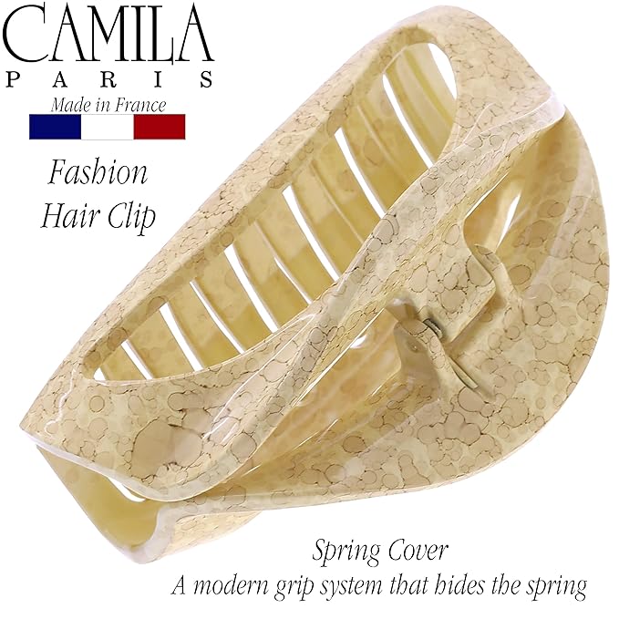Camila Paris CP3191 French Hair Clip for Women and Girls - Thick, Long, Curly, Wavy Hair - Durable Styling Big Claw Clip - Strong Hold, No Slip Grip - Made in France