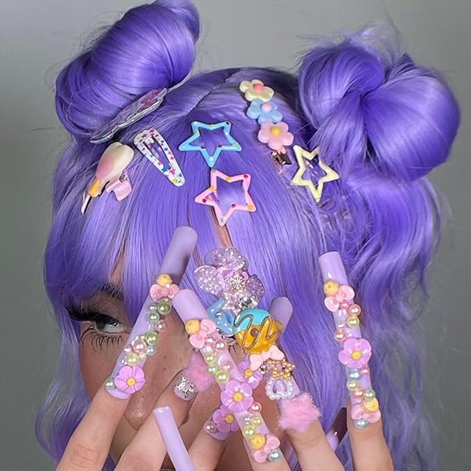 Star Hair Clips Multiple Colors Snap Hair Barrettes Non Slip Star Hair Accessories Metal Hair Clips for Girls Women -15 PCS 1.18"
