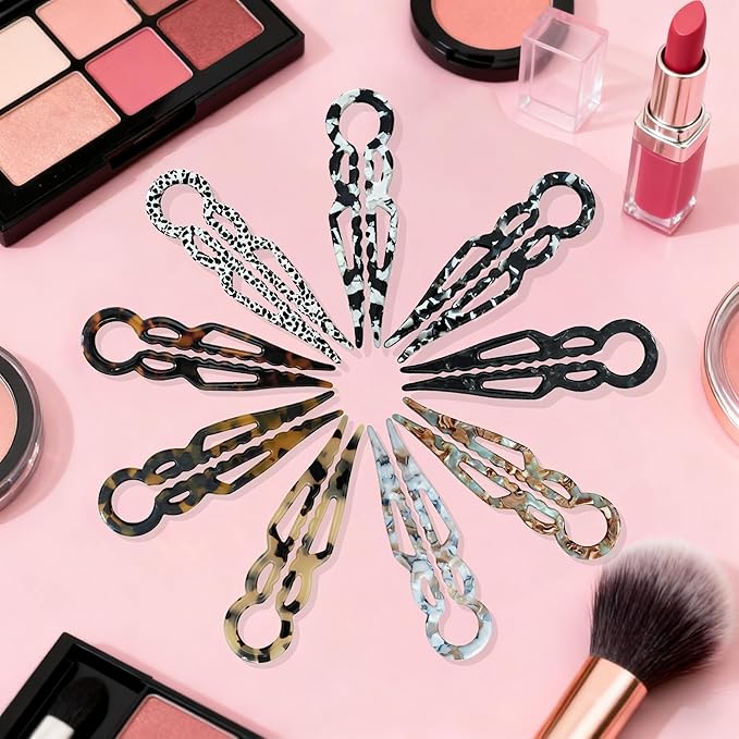 3Pcs Prestige French Hair Pins New Elegant Hair Accessories for Women Elegant Hair Clips for Thin Thick Hair Serrated Anti-Slip Design (Color A)