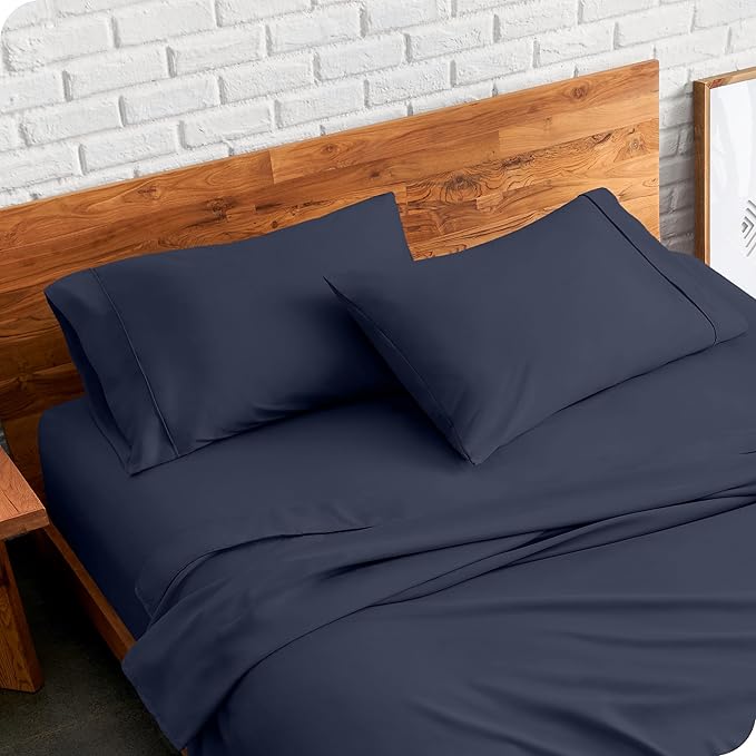 Bare Home Premium 1800 Ultra-Soft Microfiber Pillowcase Set - Double Brushed - Hypoallergenic - Wrinkle Resistant (King Pillowcase Set of 2, Midnight Blue)