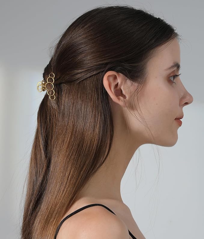 CWJCYTNSN Small Gold Hair Clips, 10Pcs Metal Butterfly Starfish Hair Claw Clips for Women Thick Thin Hair, Non-Slip Hair Clips for Women and Girls, Strong Hold Hair Accessories