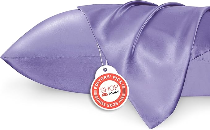 Bedsure Satin Pillowcase for Hair and Skin Queen - Lilac Silky Pillowcase 2 Pack with Envelope Closure, Similar to Silk Pillow Cases, Gifts for Women Men, 20x30 Inches, 2pcs