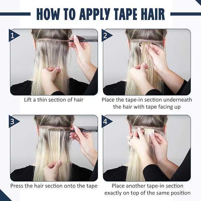 Full Shine Real Human Hair Tape in Extensions Color 1 Jet Black Remy Tape in Real Remy Skin Weft 24Inch Double Sided Invisible Seamless Hair Extension Silky Straight 20Pcs 50G for Wedding