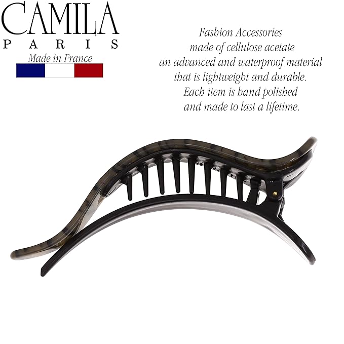Camila Paris CP2509 French Hair Clip for Women, Alligator Clip, Duckbill Girls Hair Claw Clips Jaw Fashion Durable and Styling Hair Accessories for Women, Strong Hold No Slip Grip, Made in France