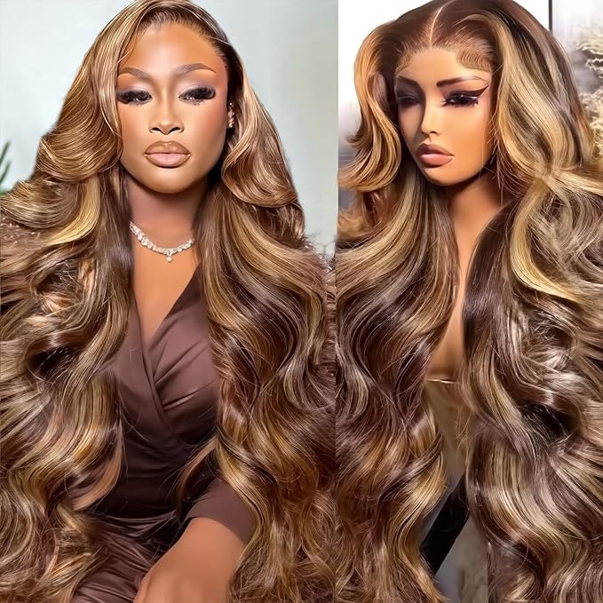 AMIRTY 360 Lace Front Wigs Human Hair Pre Plucked Honey Blonde Body Wave Lace Front Wigs with Baby Hair Full 360 Glueless HD Transparent Lace Front Wigs for women 22 inch